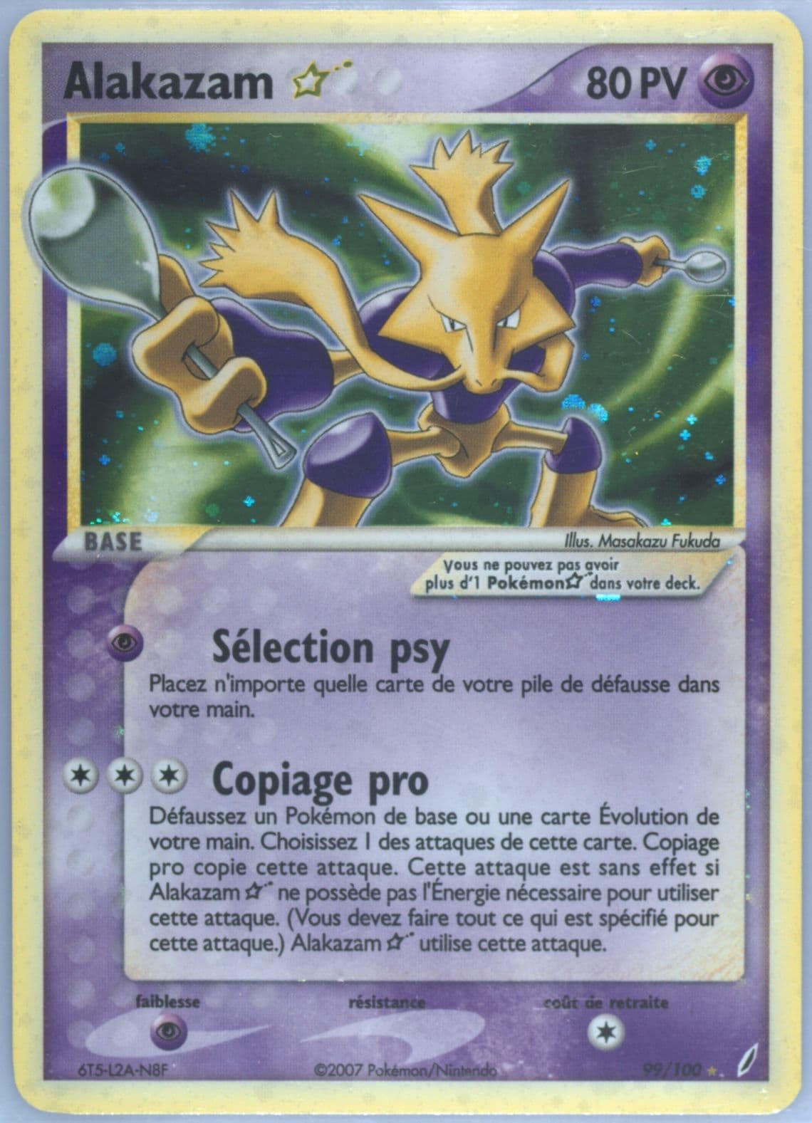 Alakazam-Holo Gold Star (99) 2007 Pokemon French EX Crystal Guardians