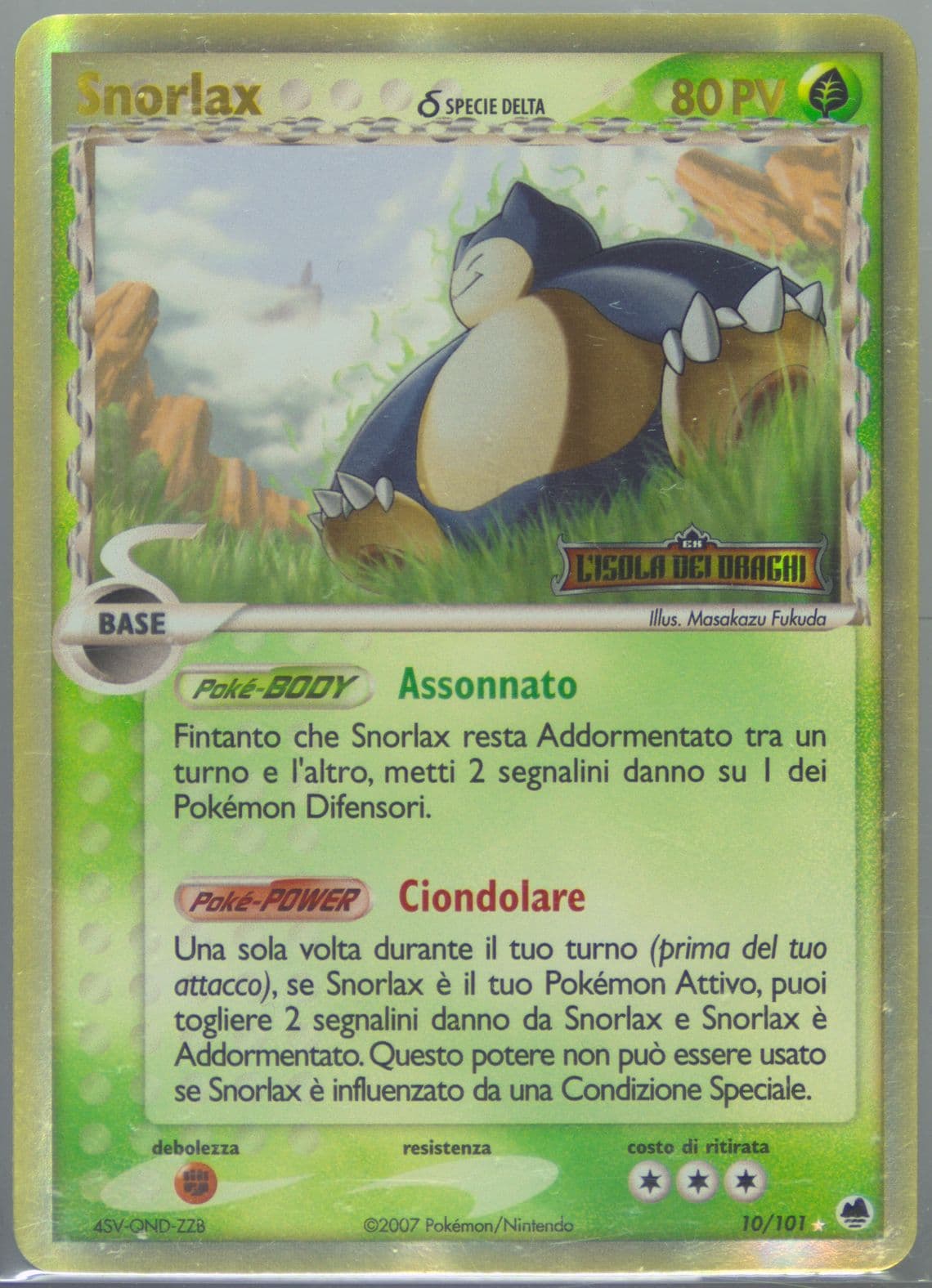 Snorlax-Reverse Foil Italian (10) 2006 Pokemon EX Dragon Frontiers