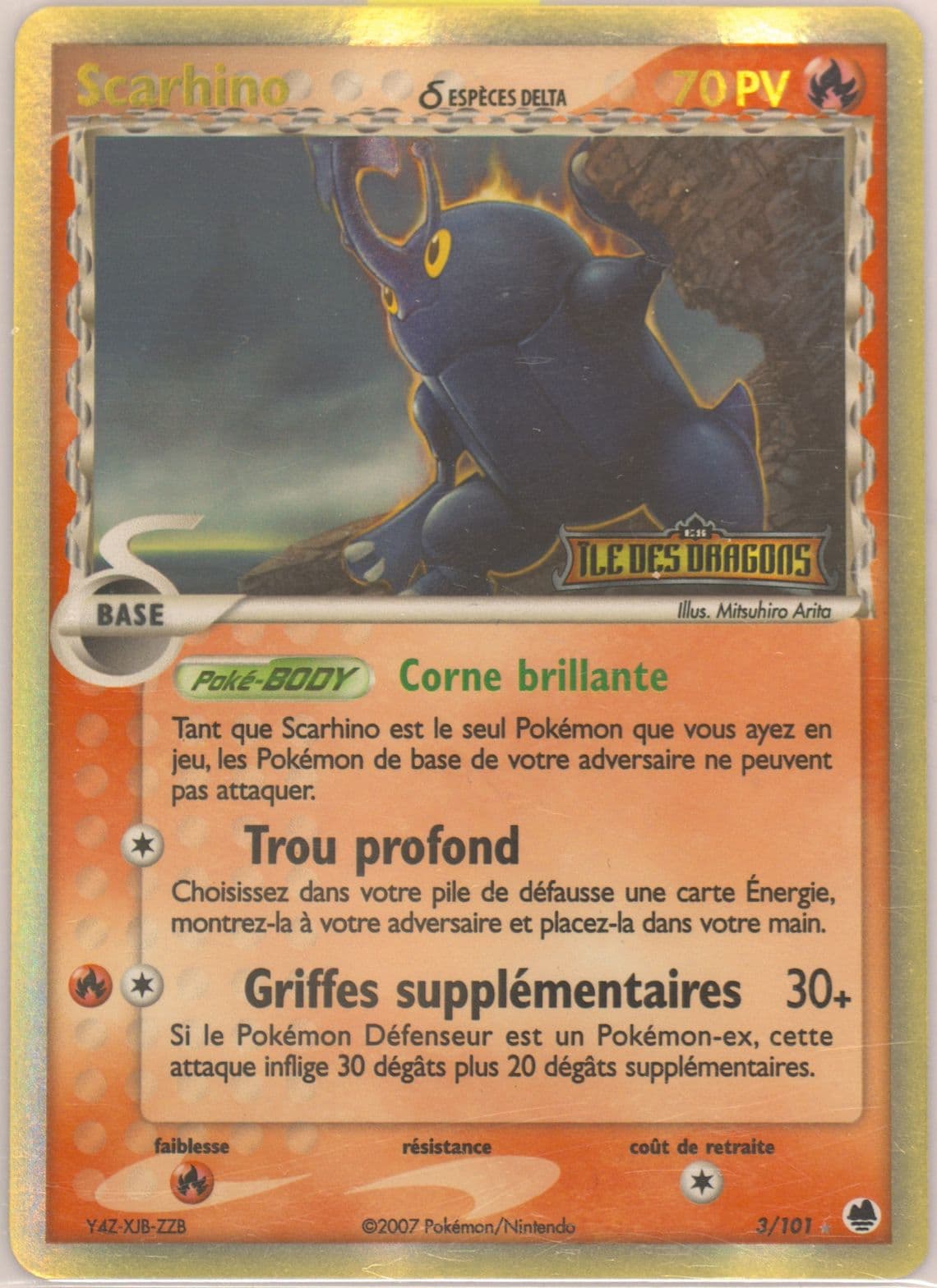 Scarhino-Reverse Foil (3) 2007 Pokemon French EX Dragon Frontiers