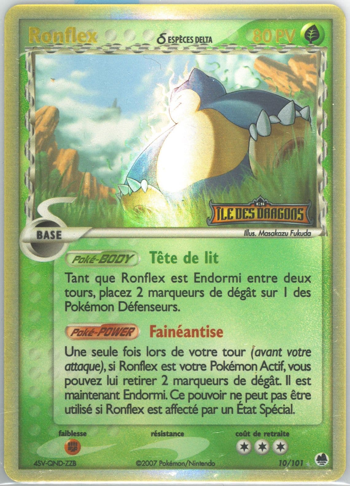 Ronflex-Reverse Foil (10) 2007 Pokemon French EX Dragon Frontiers