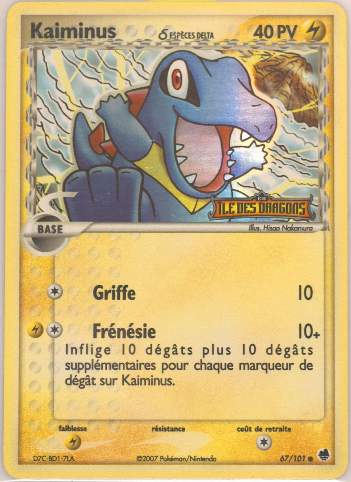 Kaiminus-Reverse Foil (67) 2007 Pokemon French EX Dragon Frontiers