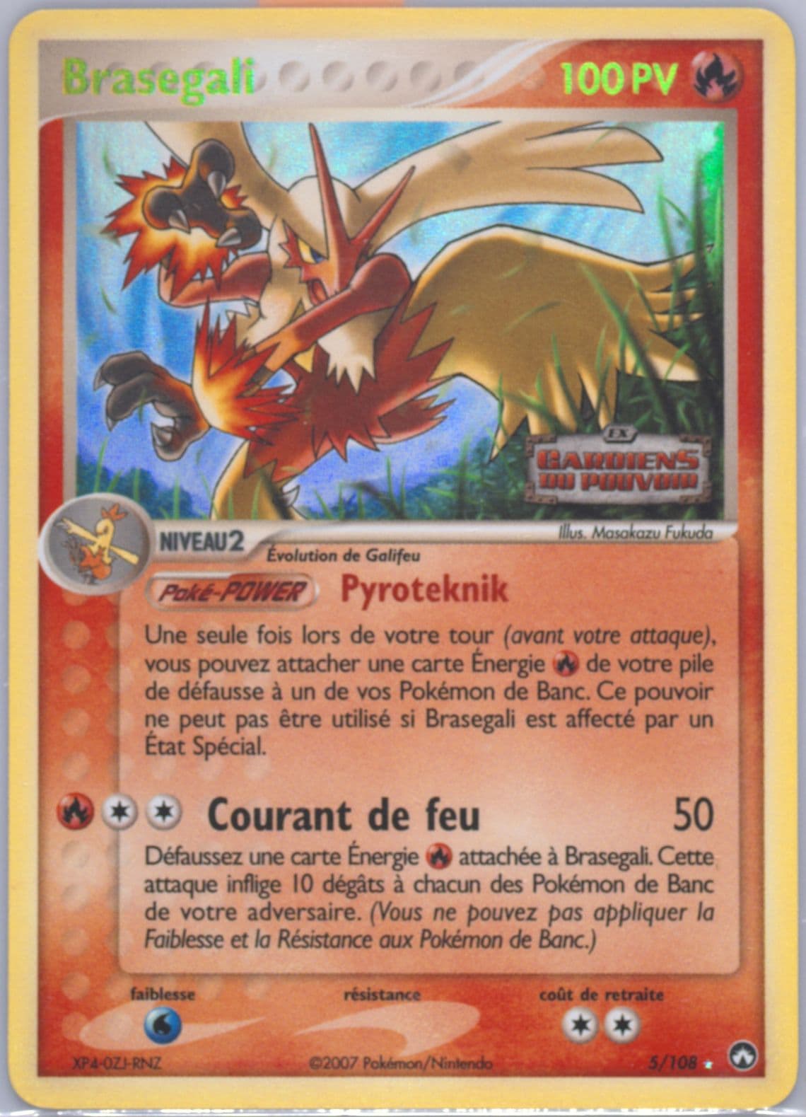 Brasegali-Reverse Foil French (5) 2007 Pokemon EX Power Keepers