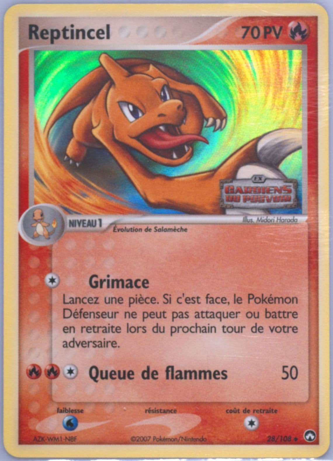 Reptincel-Reverse Foil French (28) 2007 Pokemon EX Power Keepers