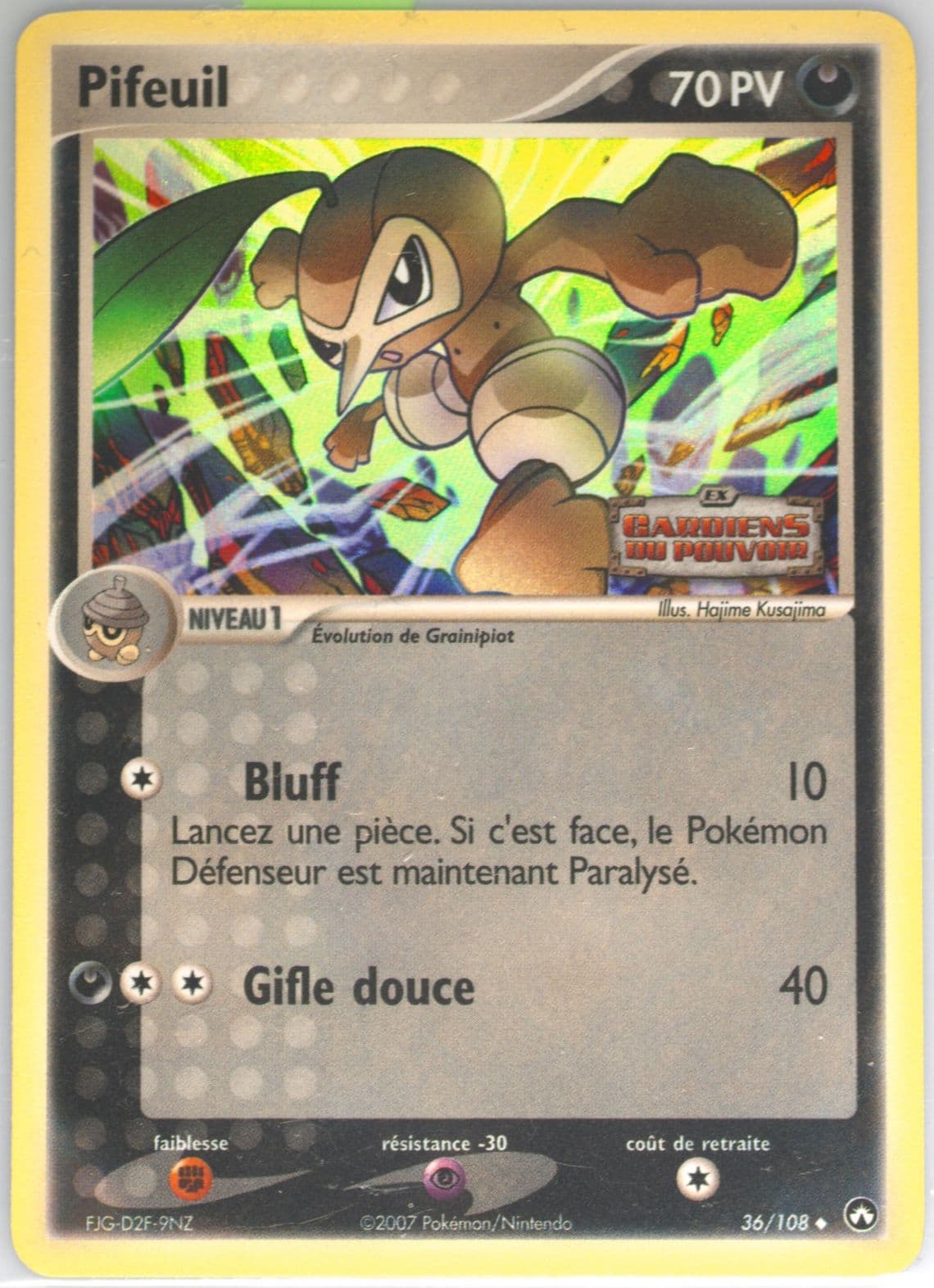 Pifeuil-Reverse Foil French (36) 2007 Pokemon EX Power Keepers