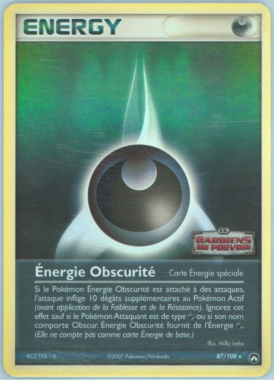 Energie Obscurite-Reverse Foil French (87) 2007 Pokemon EX Power Keepers