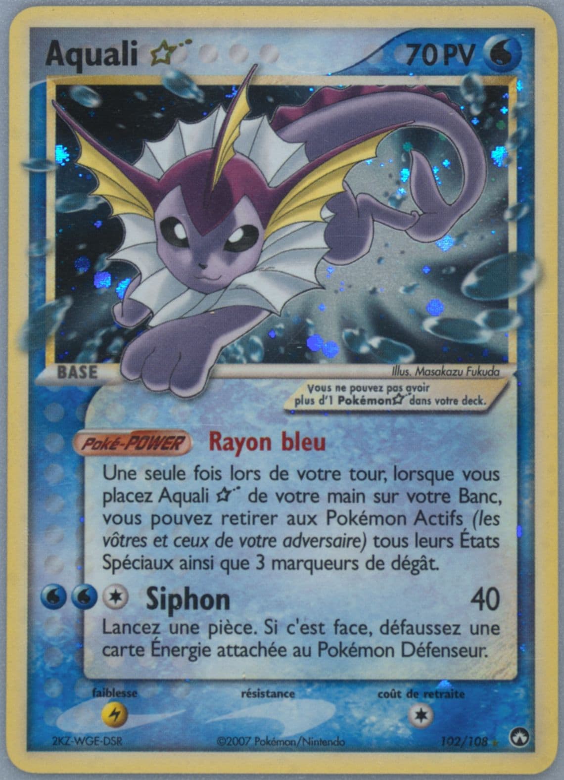 Aquali-Holo French-Gold Star (102) 2007 Pokemon EX Power Keepers