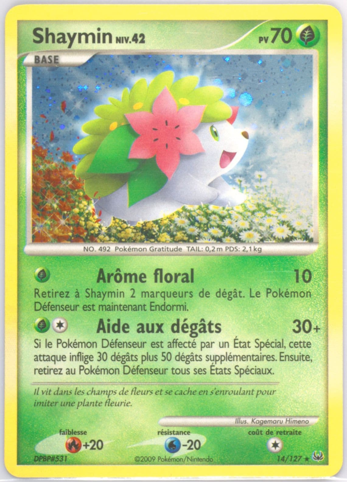 Shaymin-Holo French (14) 2009 Pokemon Platinum