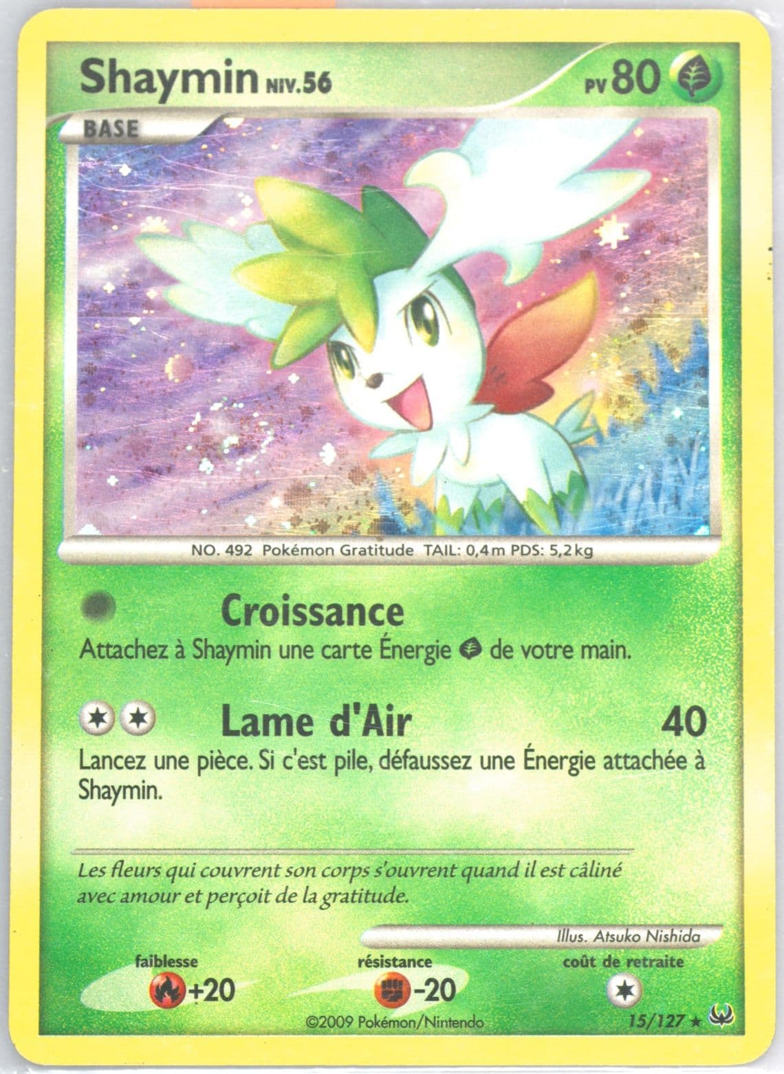 Shaymin-Holo French (15) 2009 Pokemon Platinum