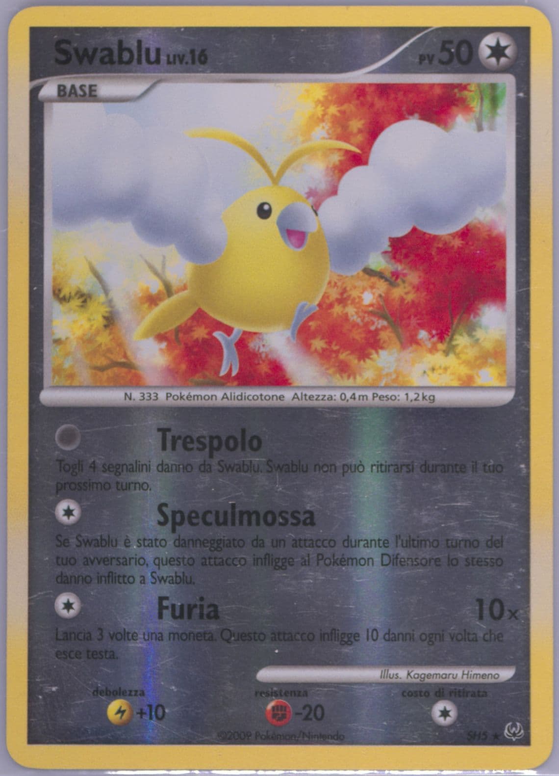 Swablu-Reverse Foil Italian (SH5) 2009 Pokemon Platinum