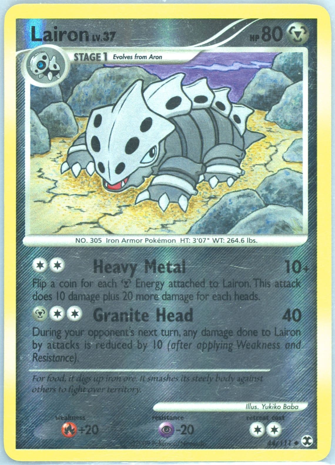 Lairon-Reverse Foil (44) 2009 Pokemon Platinum Rising Rivals