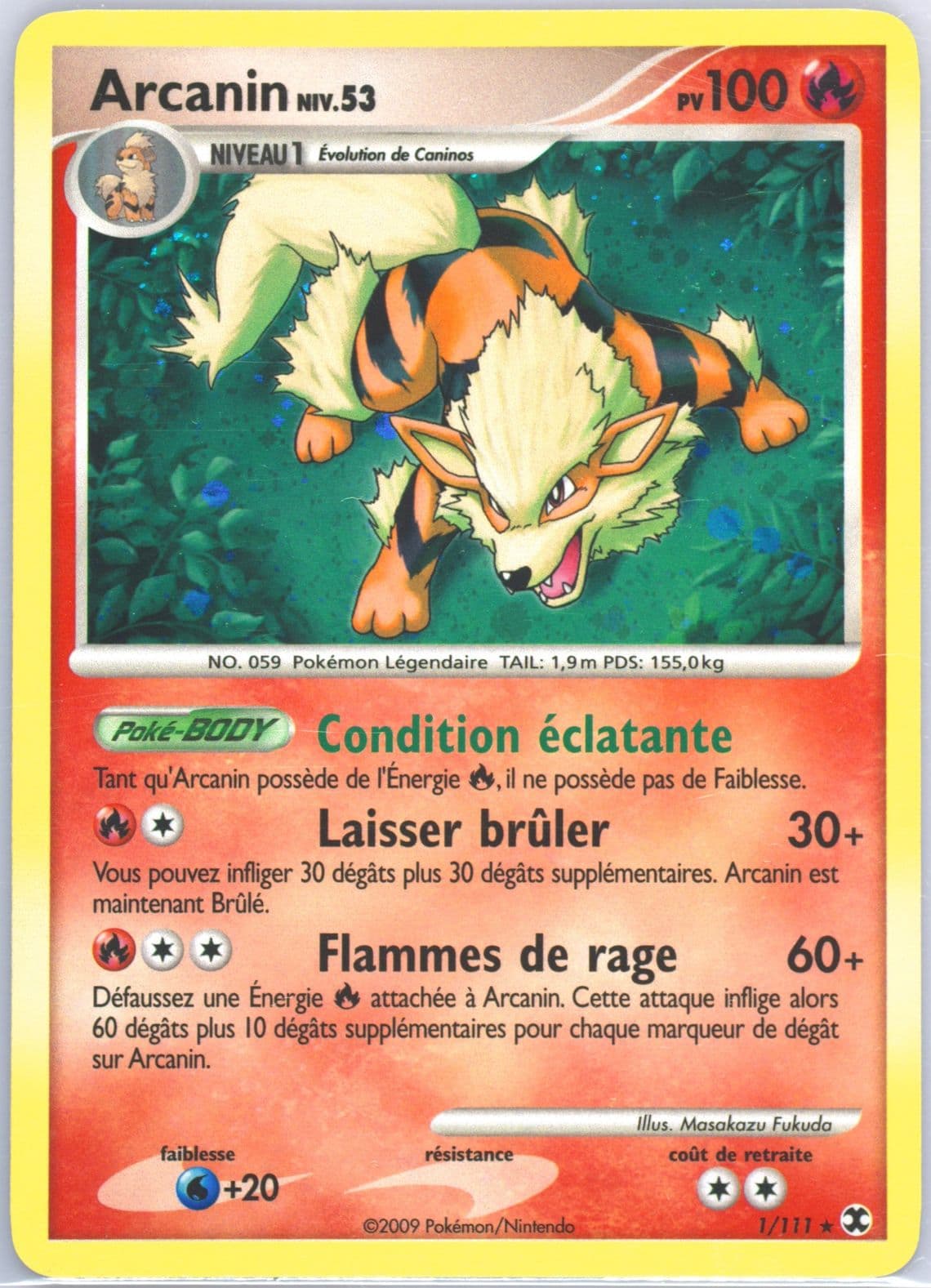 Arcanin-Holo French (1) 2009 Pokemon Platinum Rising Rivals