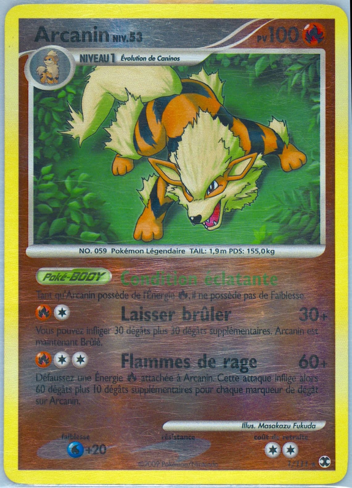 Arcanin-Reverse Foil French (1) 2009 Pokemon Platinum Rising Rivals