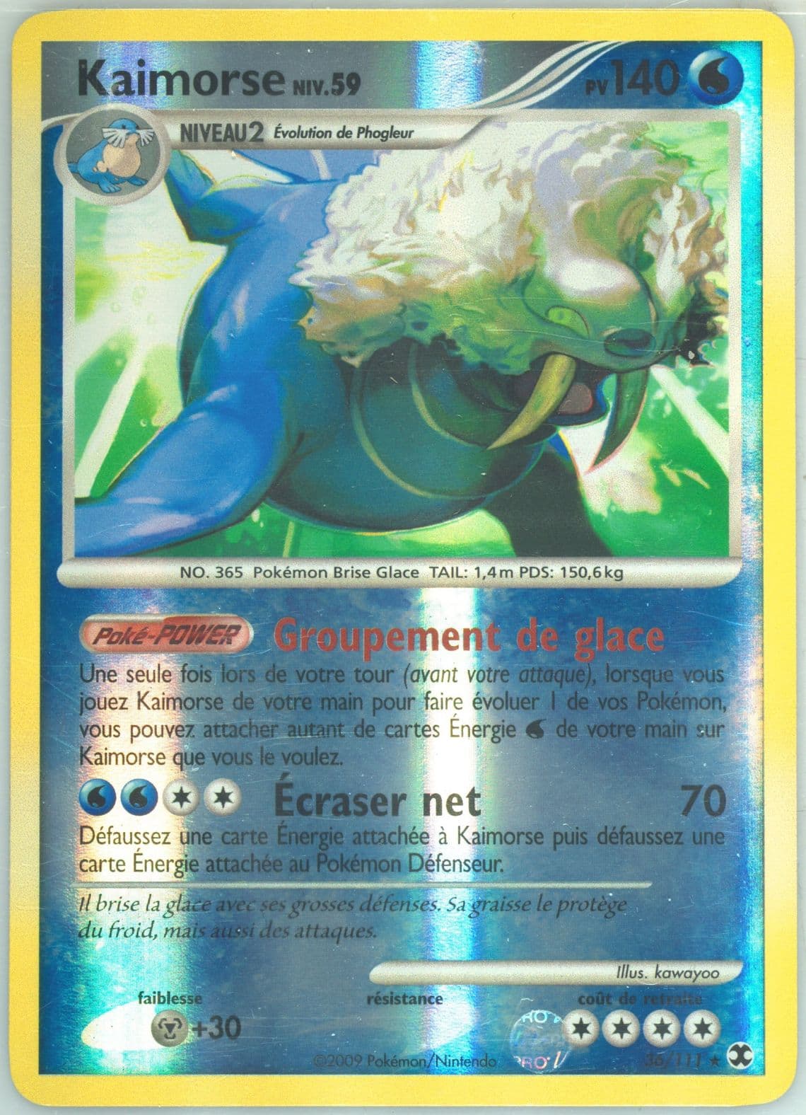 Kaimorse-Reverse Foil French (36) 2009 Pokemon Platinum Rising Rivals