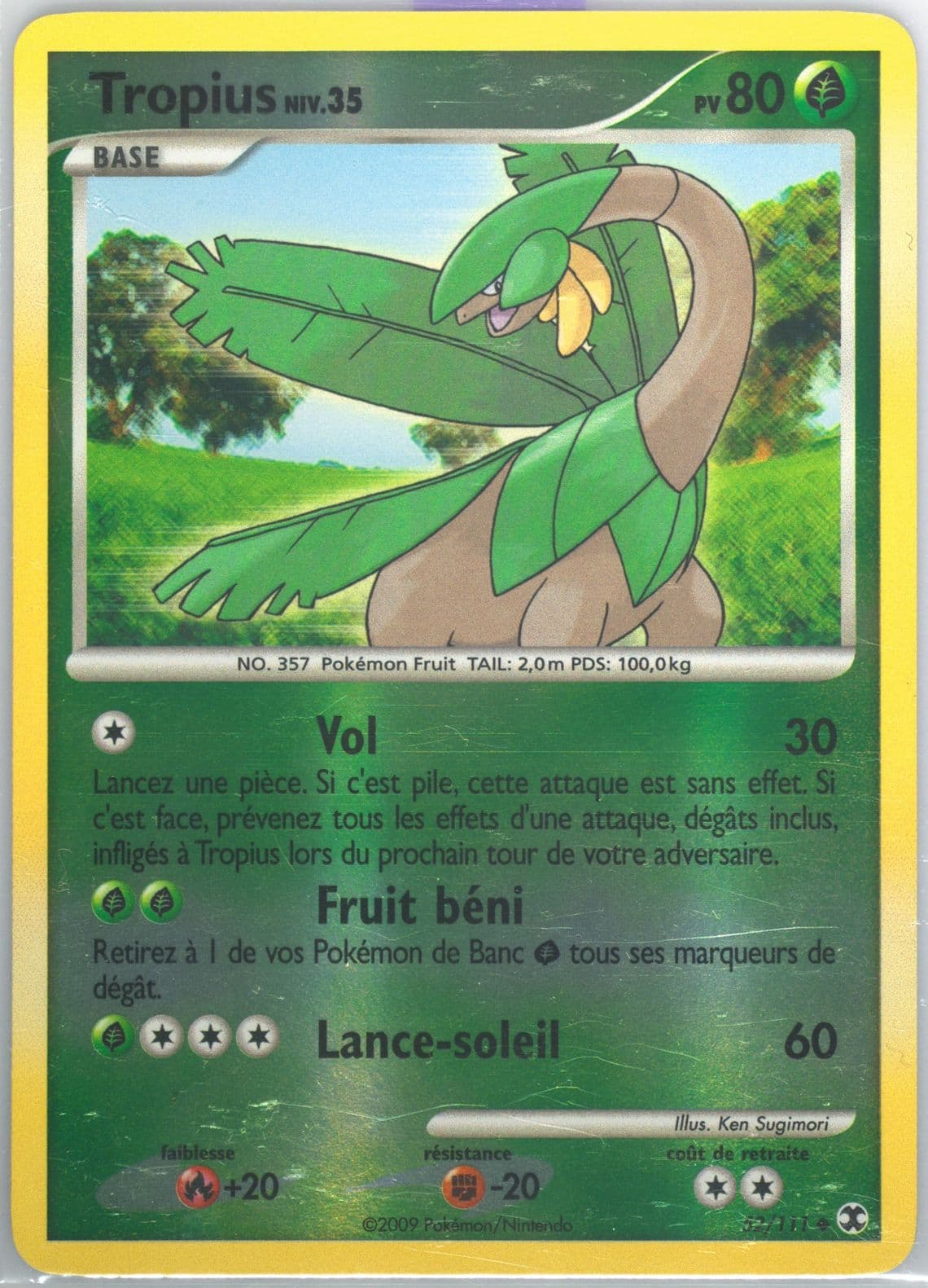 Tropius-Reverse Foil French (52) 2009 Pokemon Platinum Rising Rivals