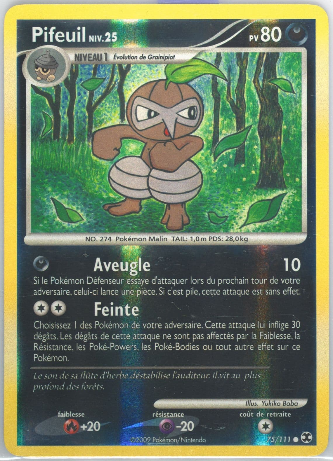 Pifeuil-Reverse Foil French (75) 2009 Pokemon Platinum Rising Rivals