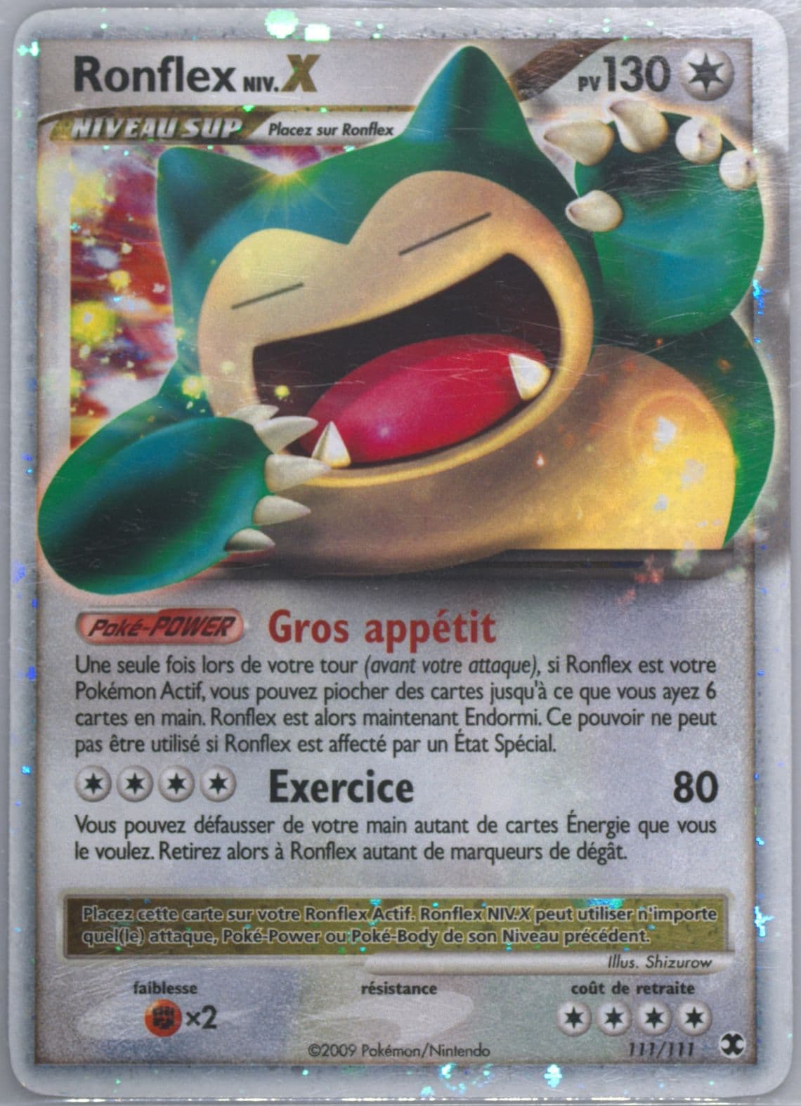 Ronflex Niv.X-Holo French (111) 2009 Pokemon Platinum Rising Rivals