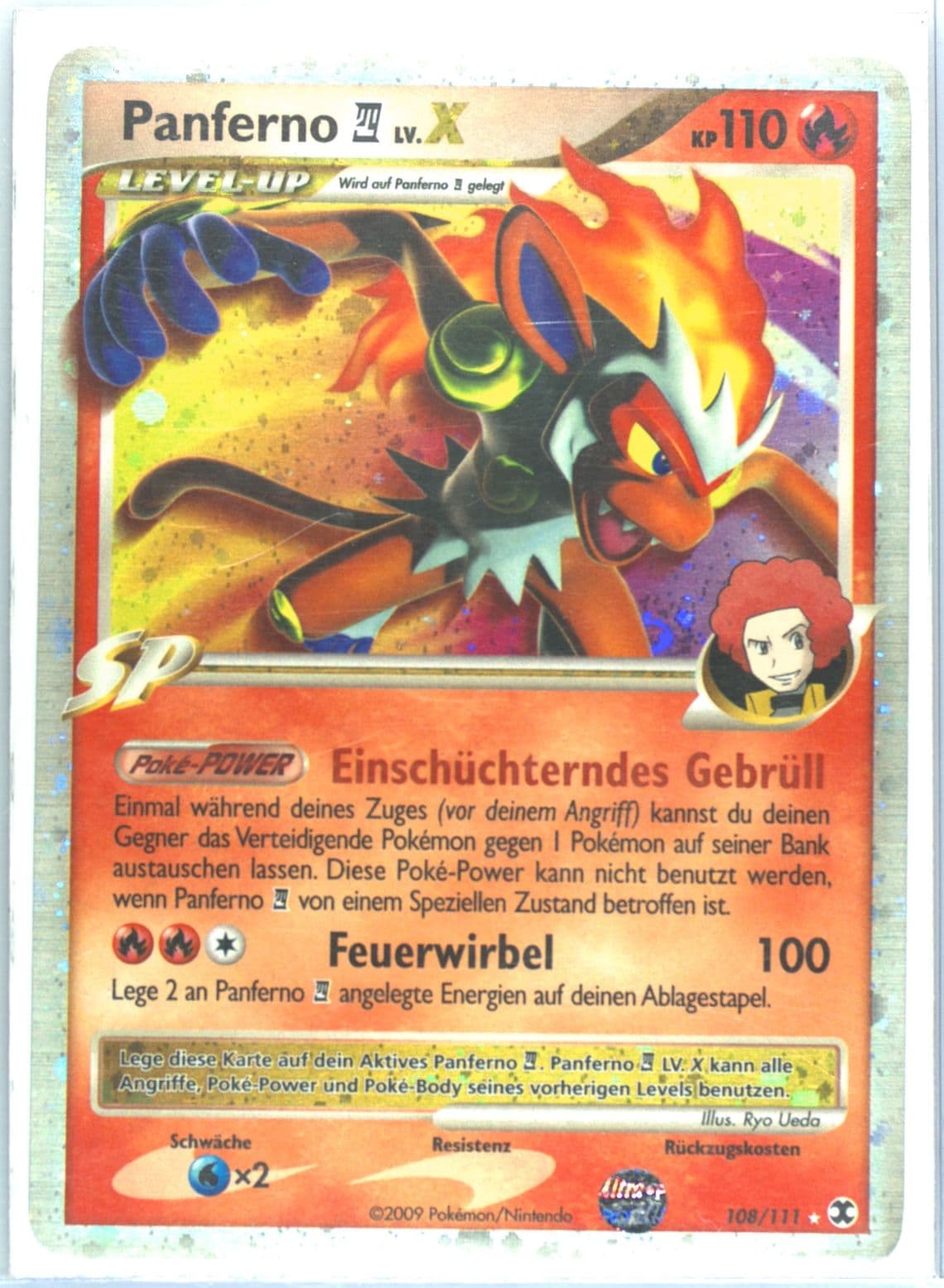 Panferno 4 LV. X-Holo German (108) 2009 Pokemon Platinum Rising Rivals