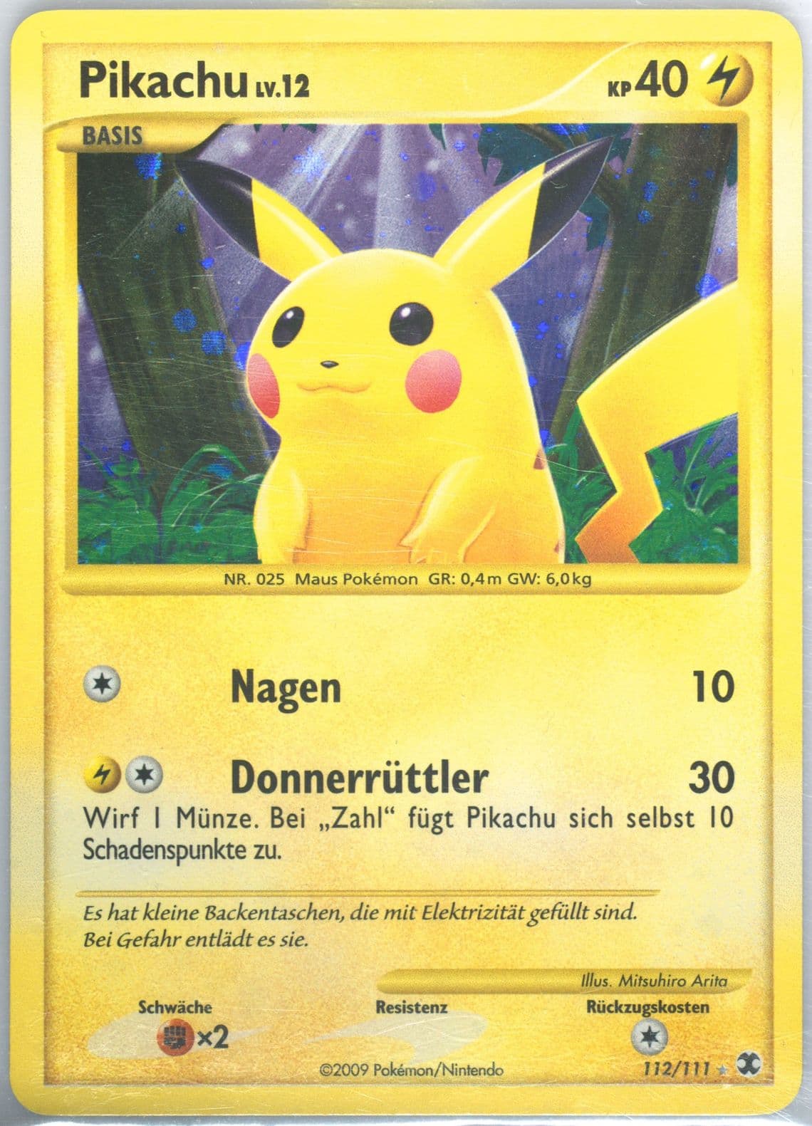 Pikachu-Holo German (112) 2009 Pokemon Platinum Rising Rivals