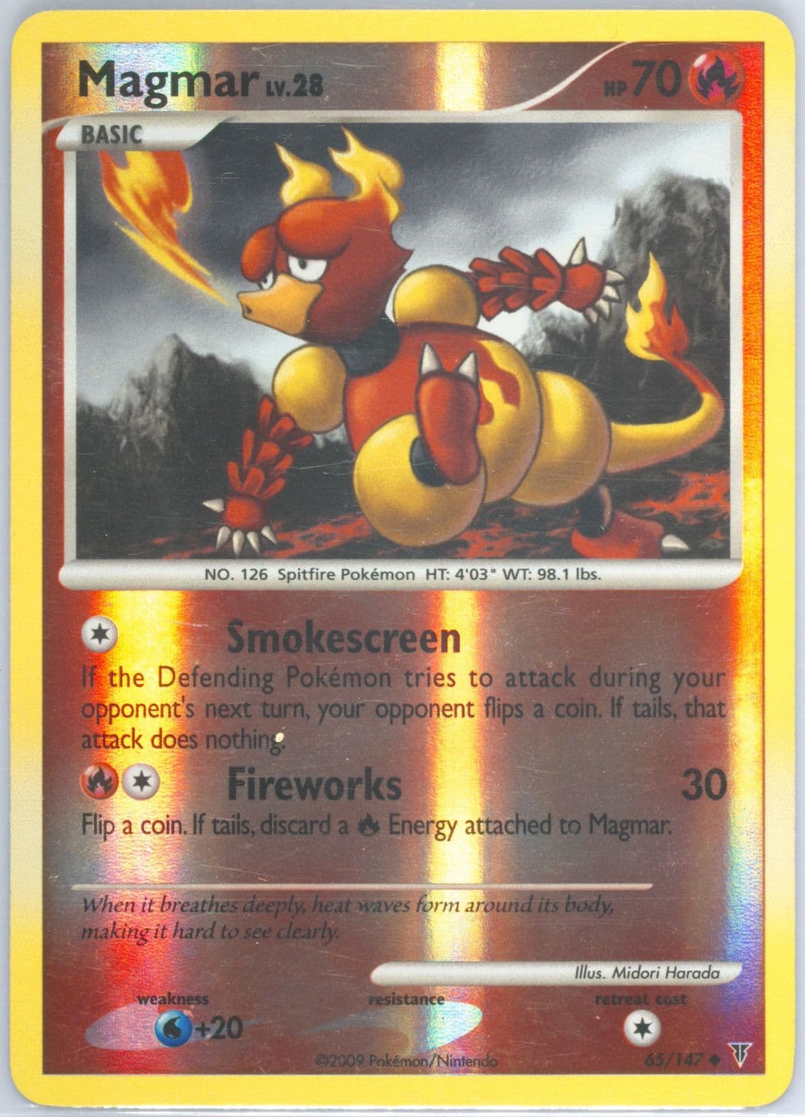 Magmar-Reverse Foil (65) 2009 Pokemon Platinum Supreme Victors