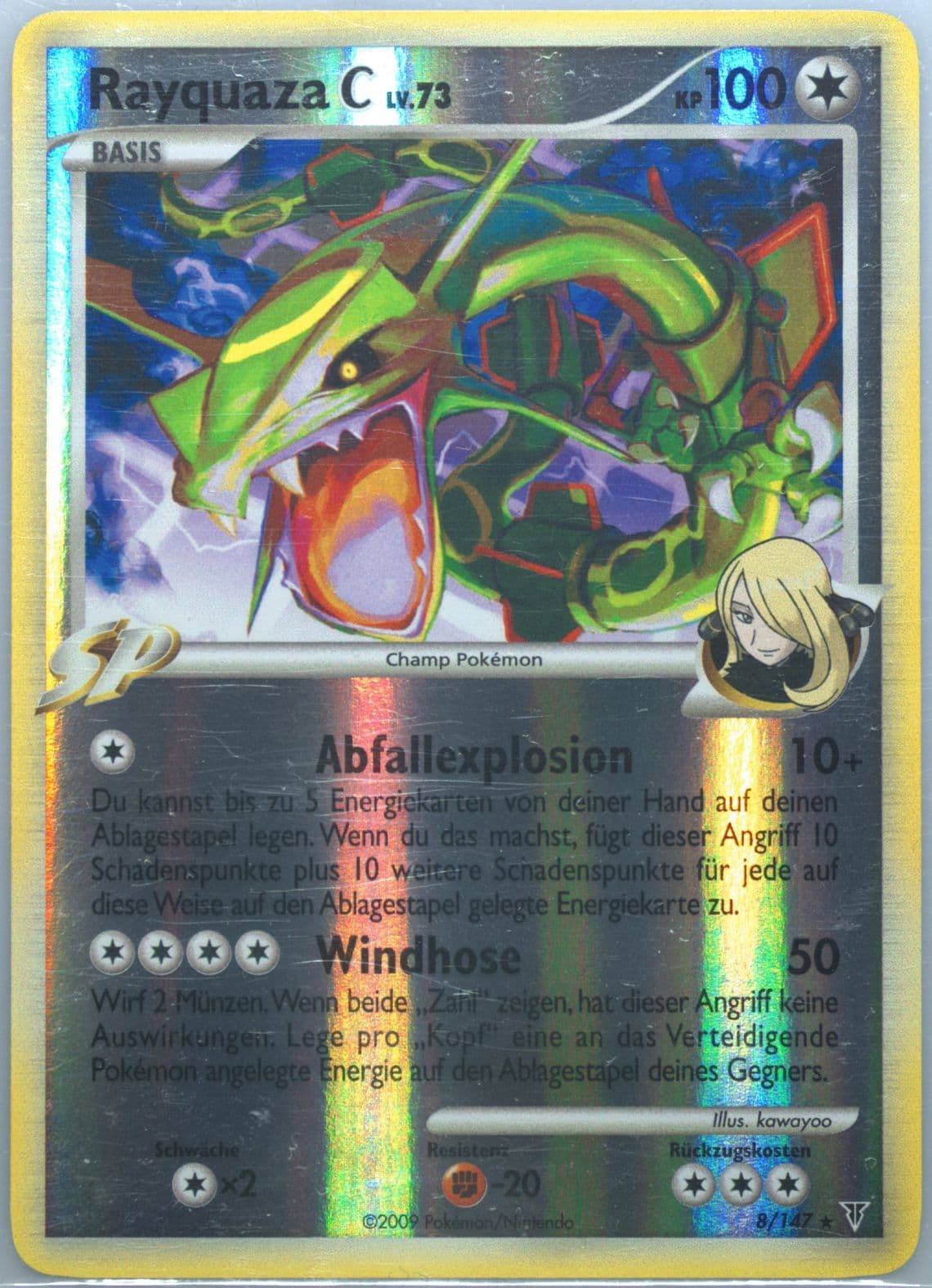 Rayquaza C-Reverse Foil German (8) 2009 Pokemon Platinum Supreme Victors