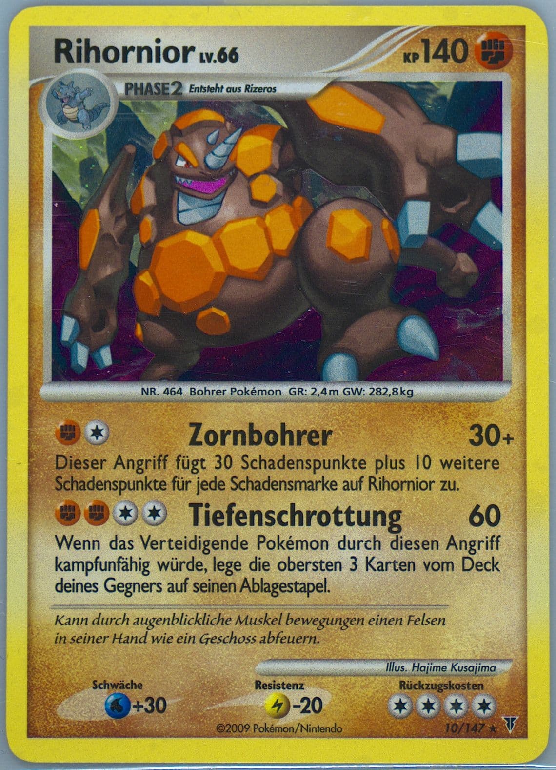 Rihornior-Holo German (10) 2009 Pokemon Platinum Supreme Victors