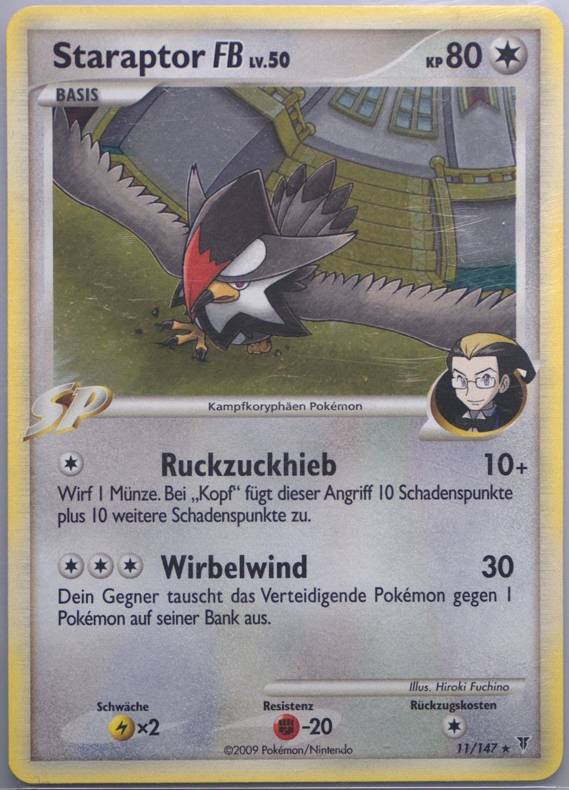 Staraptor FB-Holo German (11) 2009 Pokemon Platinum Supreme Victors