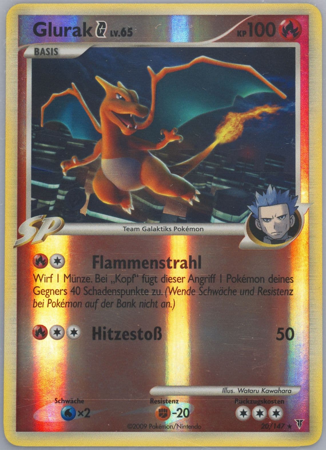 Glurak G-Reverse Foil German (20) 2009 Pokemon Platinum Supreme Victors