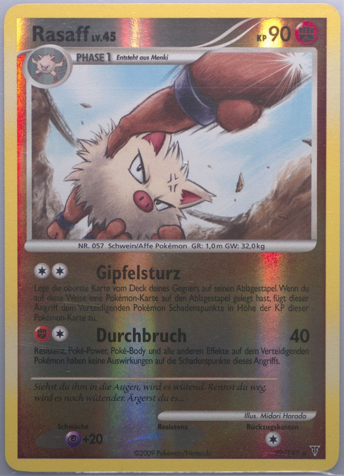 Rasaff-Reverse Foil German (39) 2009 Pokemon Platinum Supreme Victors