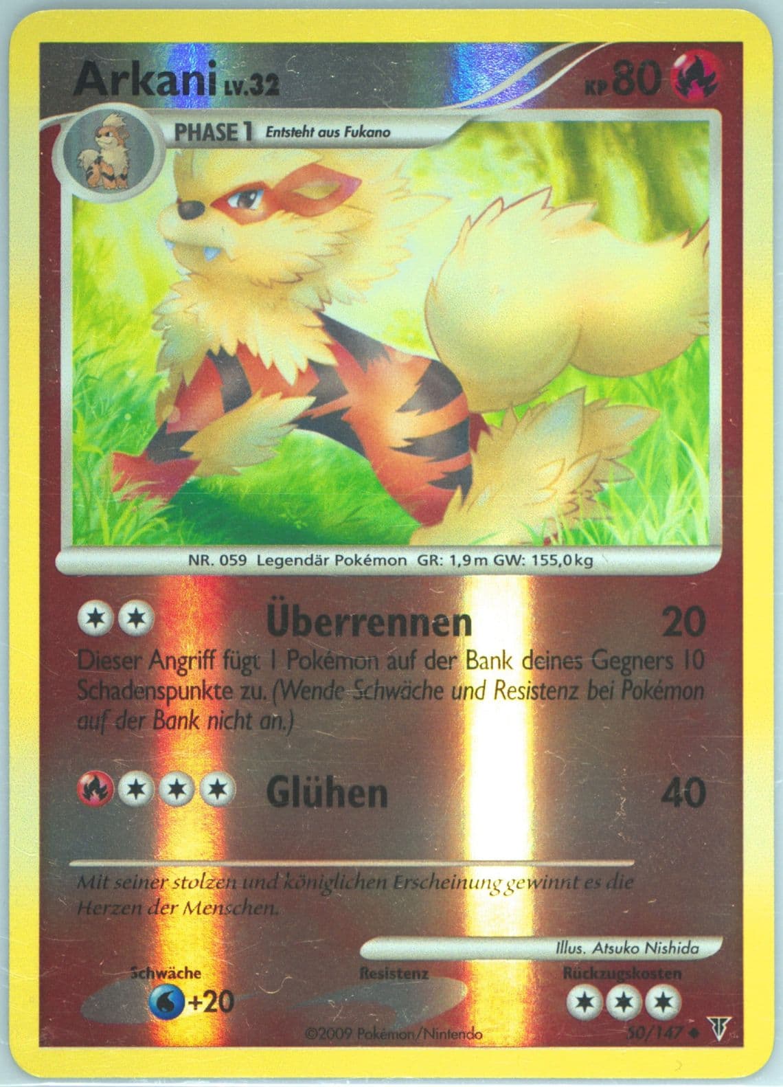 Arkani-Reverse Foil German (50) 2009 Pokemon Platinum Supreme Victors