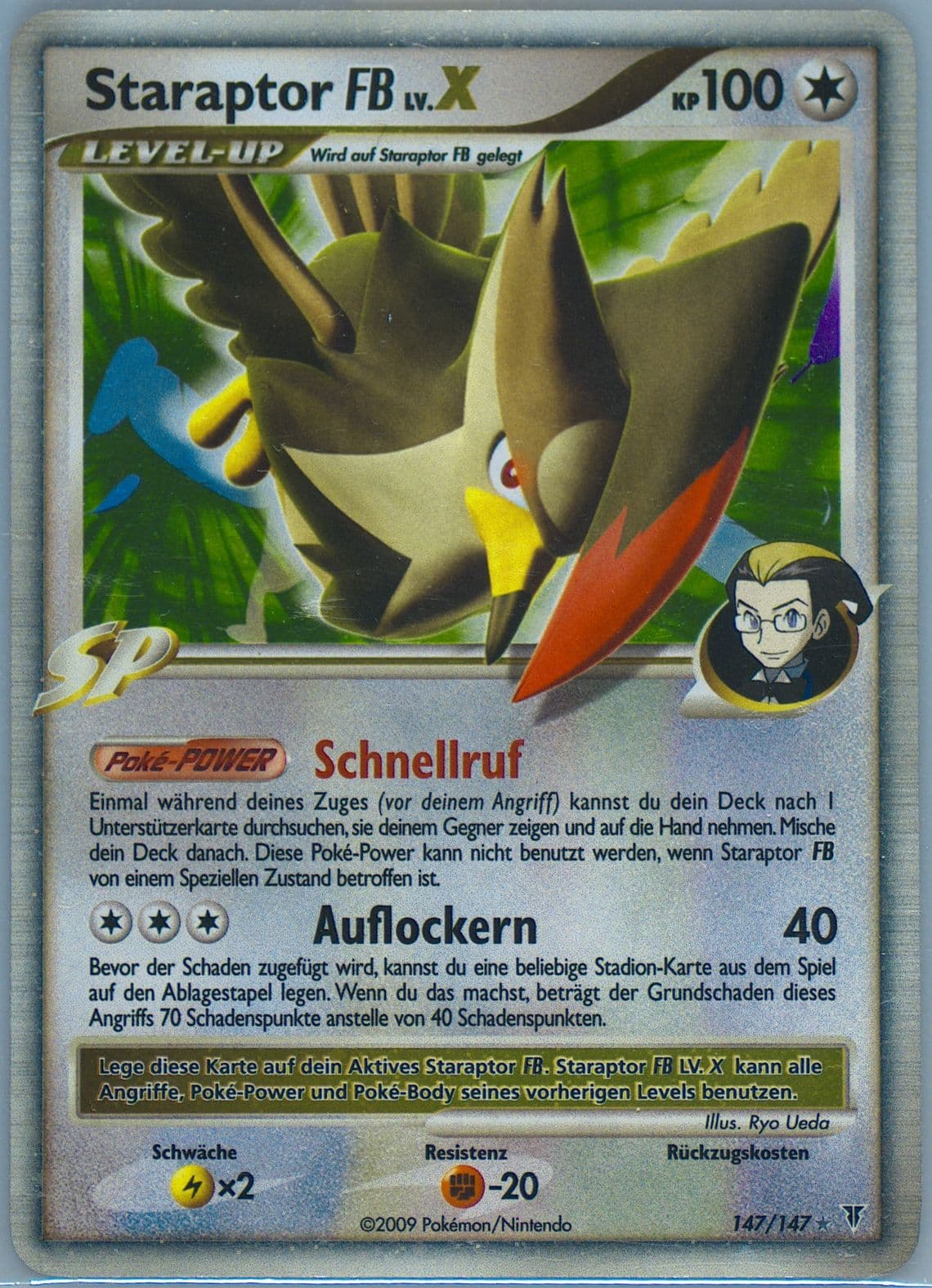 Staraptor FB LV.X-Holo German (147) 2009 Pokemon Platinum Supreme Victors