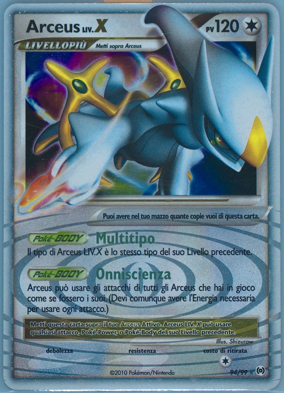 Arceus LIV.X-Holo Italian (94) 2009 Pokemon Platinum Arceus