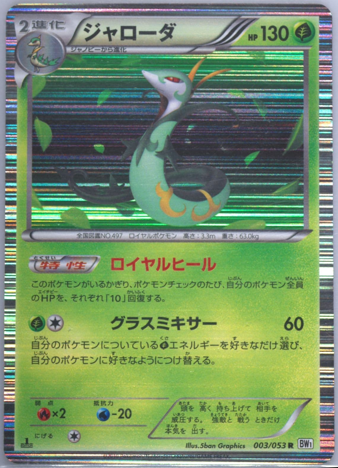 Serperior-Holo White Collection-1st Edition (003) 2010 Pokemon Japanese Black & White
