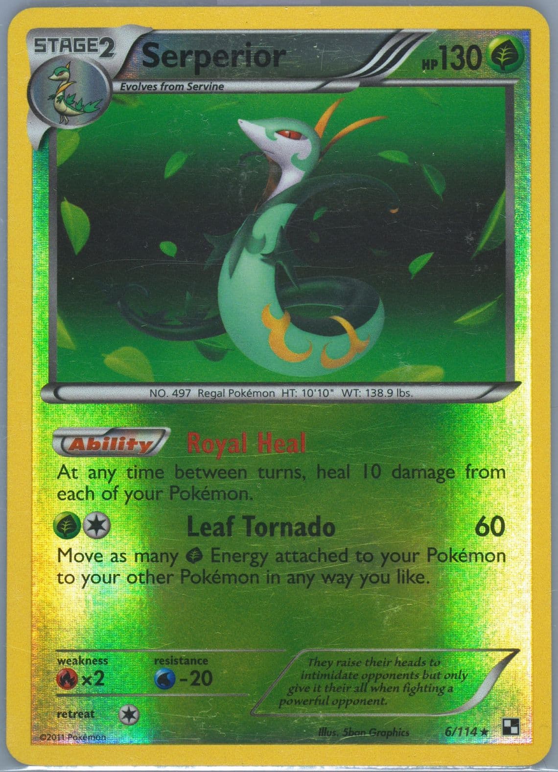 Serperior-Reverse Foil (6) 2011 Pokemon Black & White
