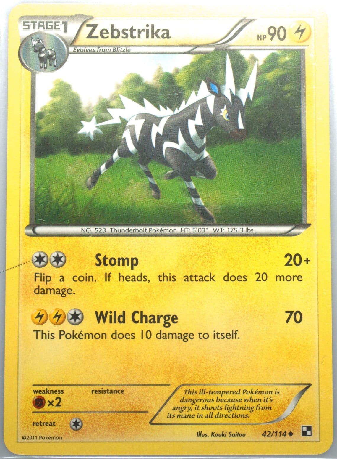 Zebstrika (42) 2011 Pokemon Black & White