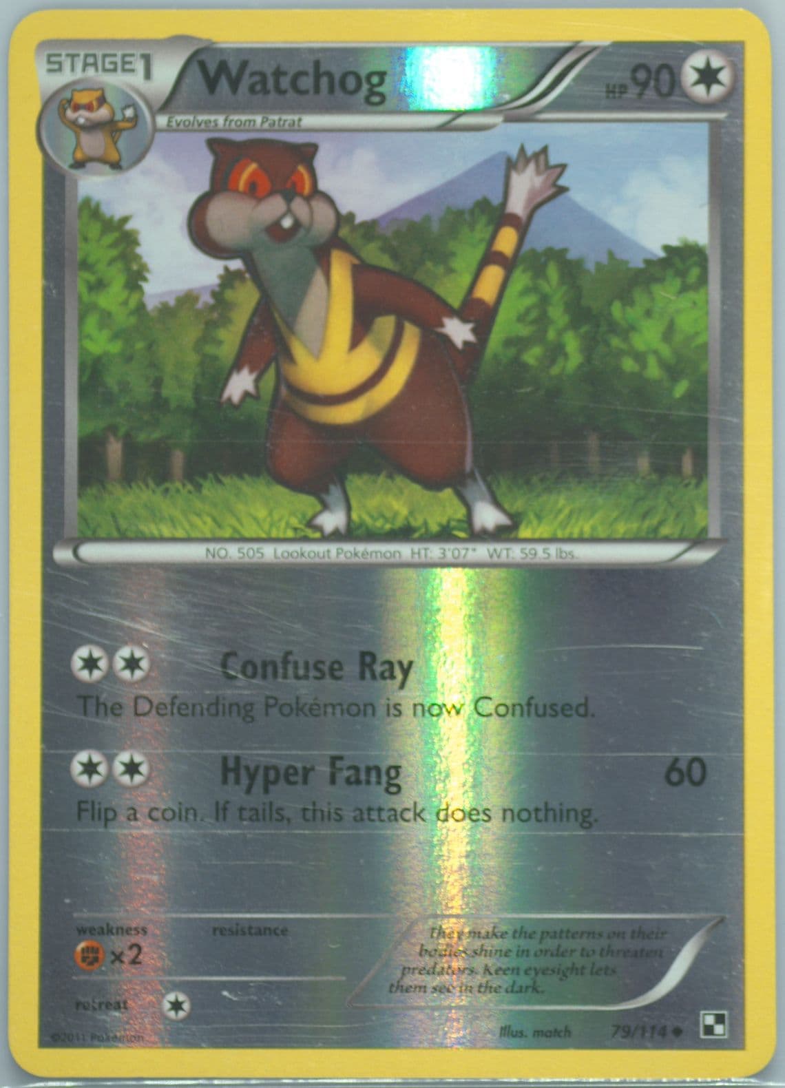 Watchog-Reverse Foil (79) 2011 Pokemon Black & White