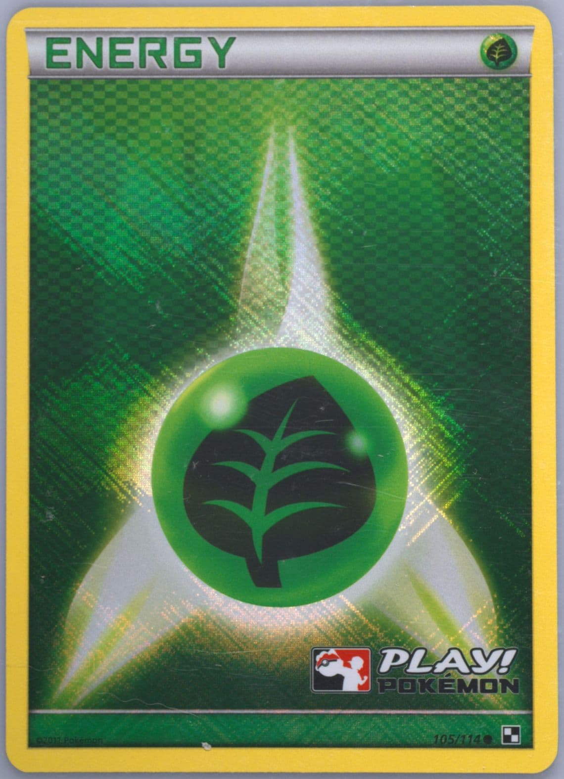 Grass Energy-Holo Crosshatch-2011 Pokemon League (105) 2011 Pokemon Black & White