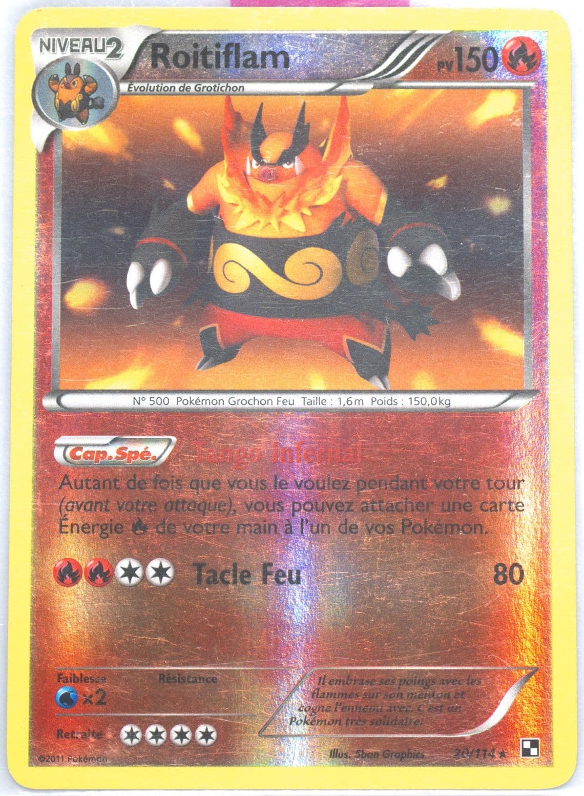 Roitiflam-Reverse Foil French (20) 2011 Pokemon Black & White