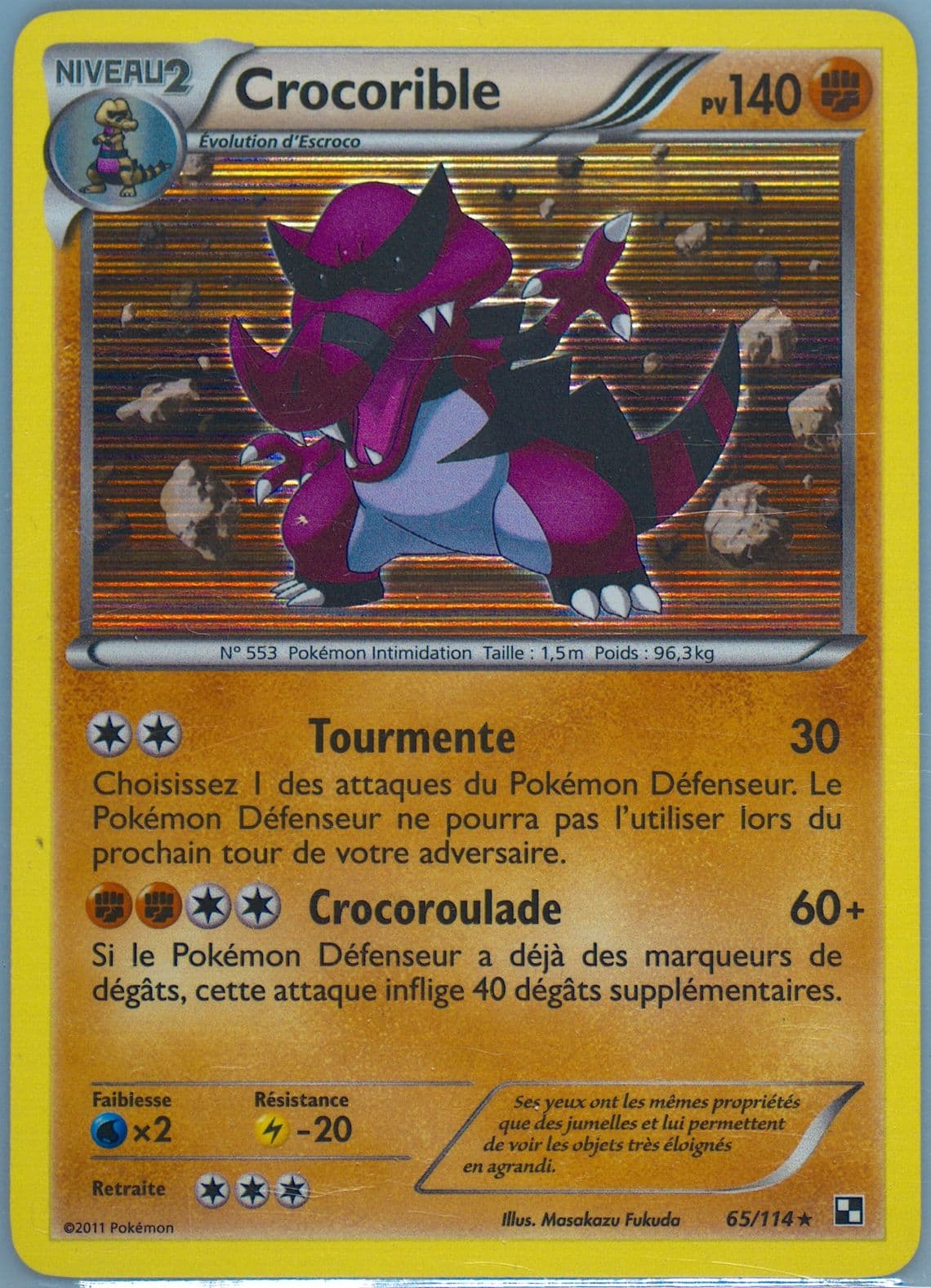 Crocorible-Holo French (65) 2011 Pokemon Black & White