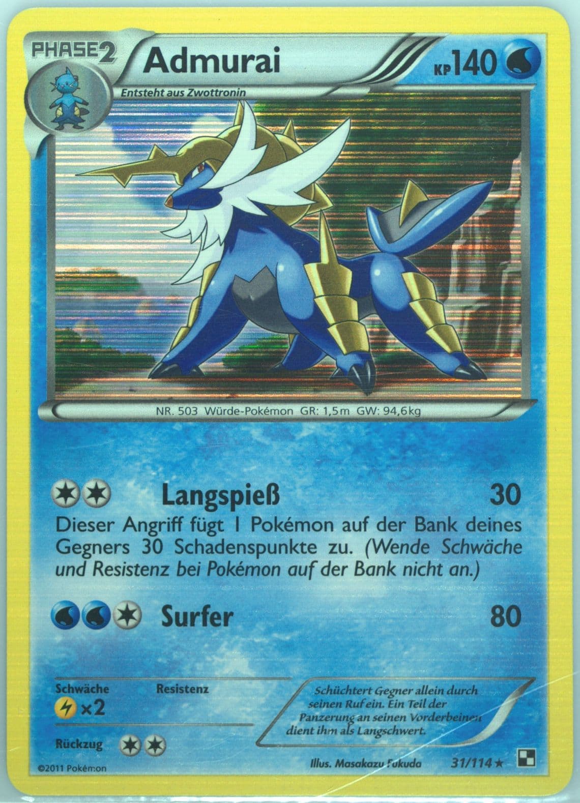 Admurai-Holo German (31) 2011 Pokemon Black & White