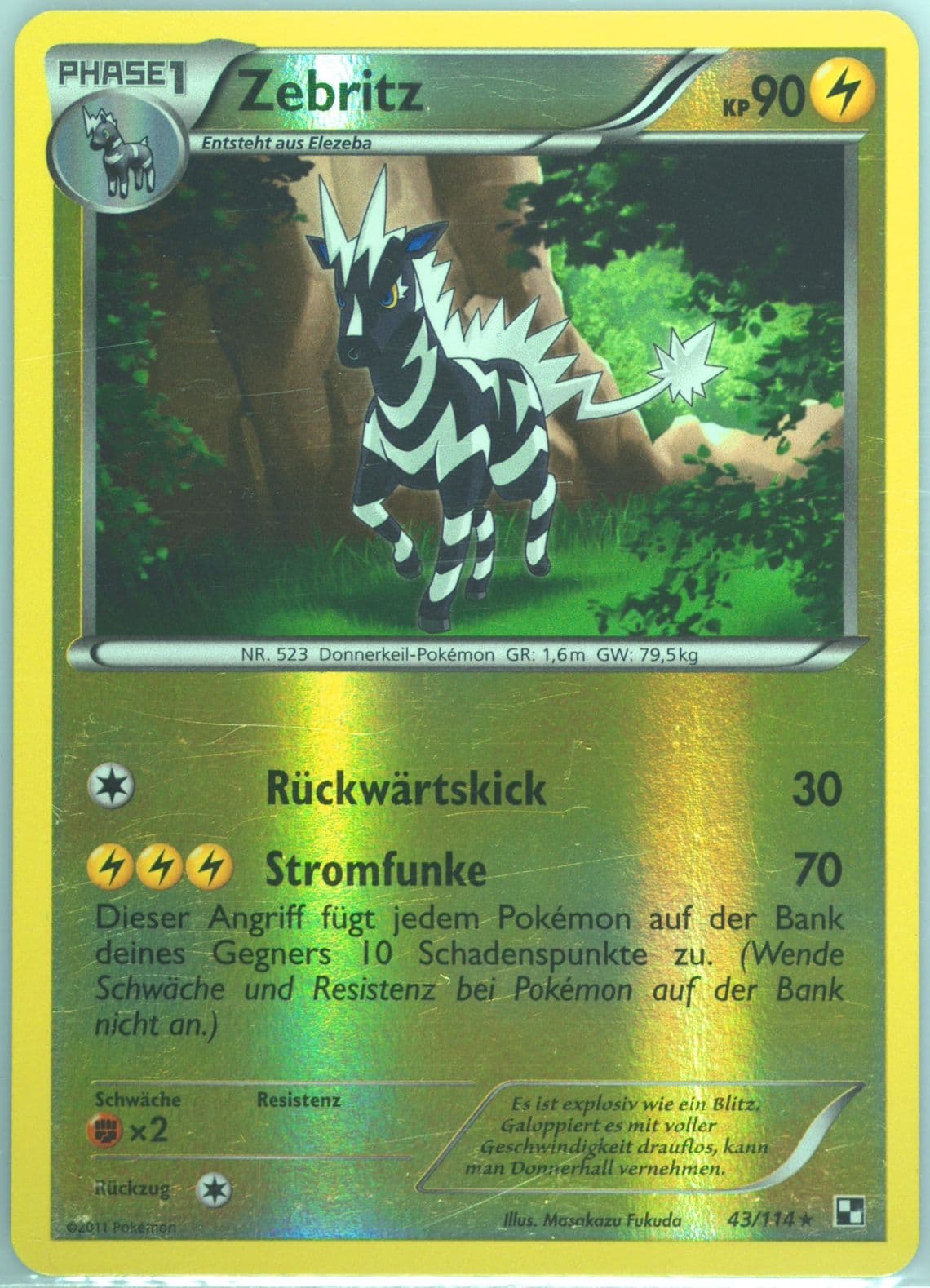 Zebritz-Reverse Foil German (43) 2011 Pokemon Black & White