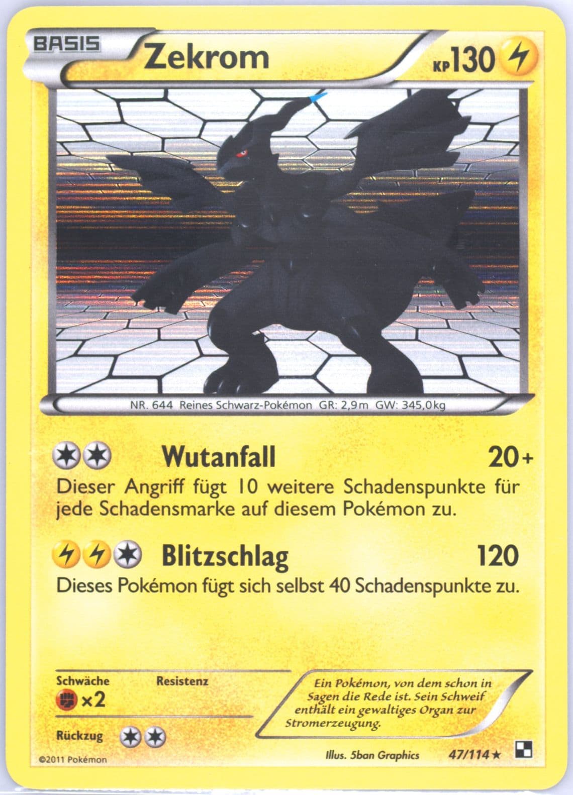 Zekrom-Holo German (47) 2011 Pokemon Black & White