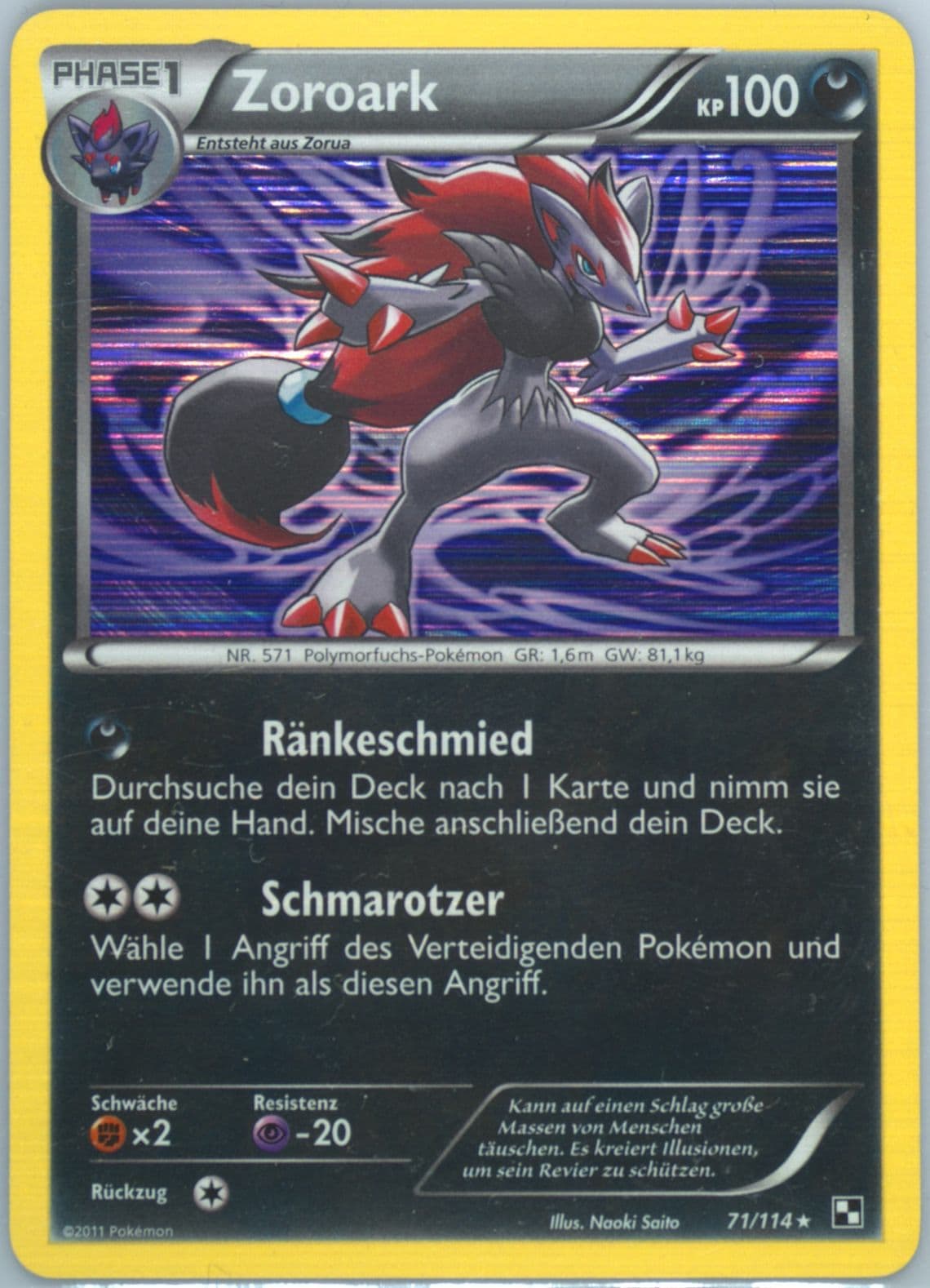 Zoroark-Holo German (71) 2011 Pokemon Black & White