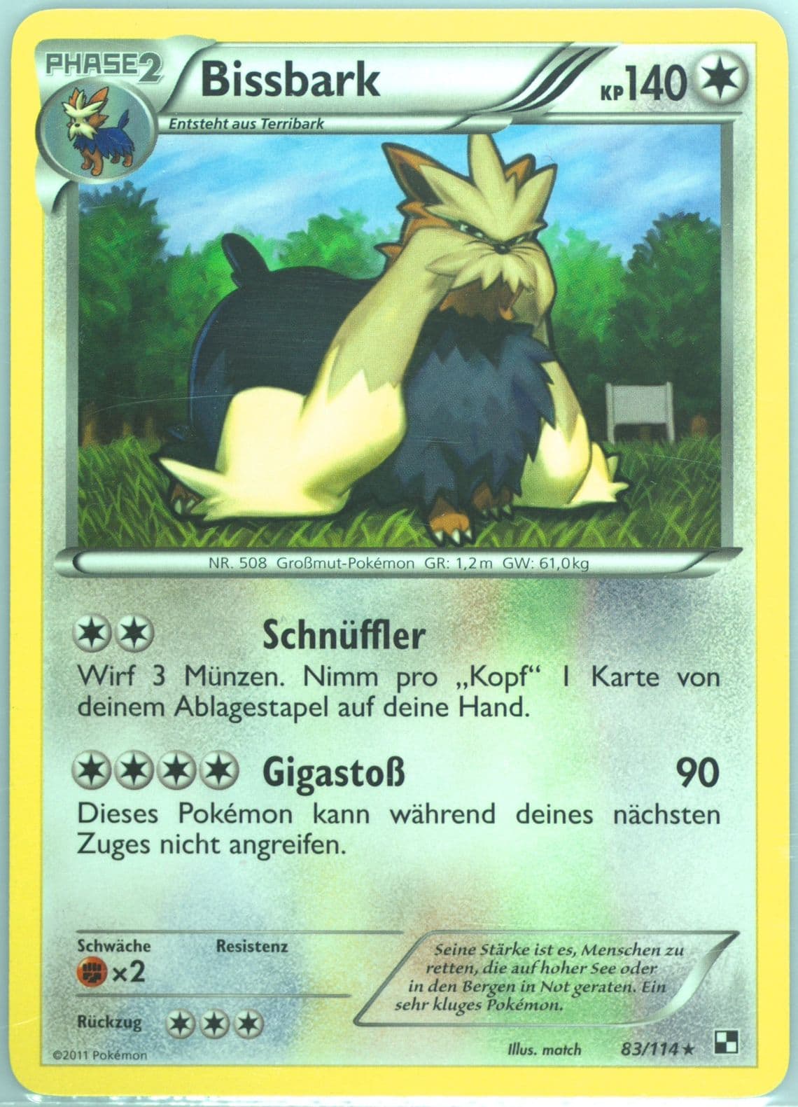 Bissbark German (83) 2011 Pokemon Black & White