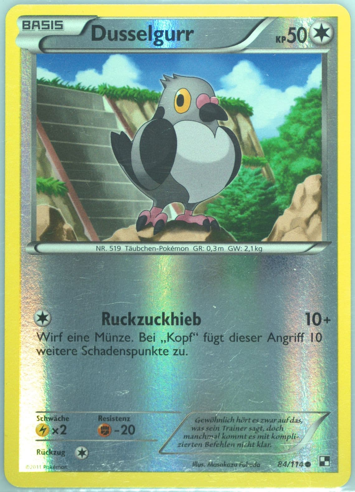 Dusselgurr-Reverse Foil German (84) 2011 Pokemon Black & White