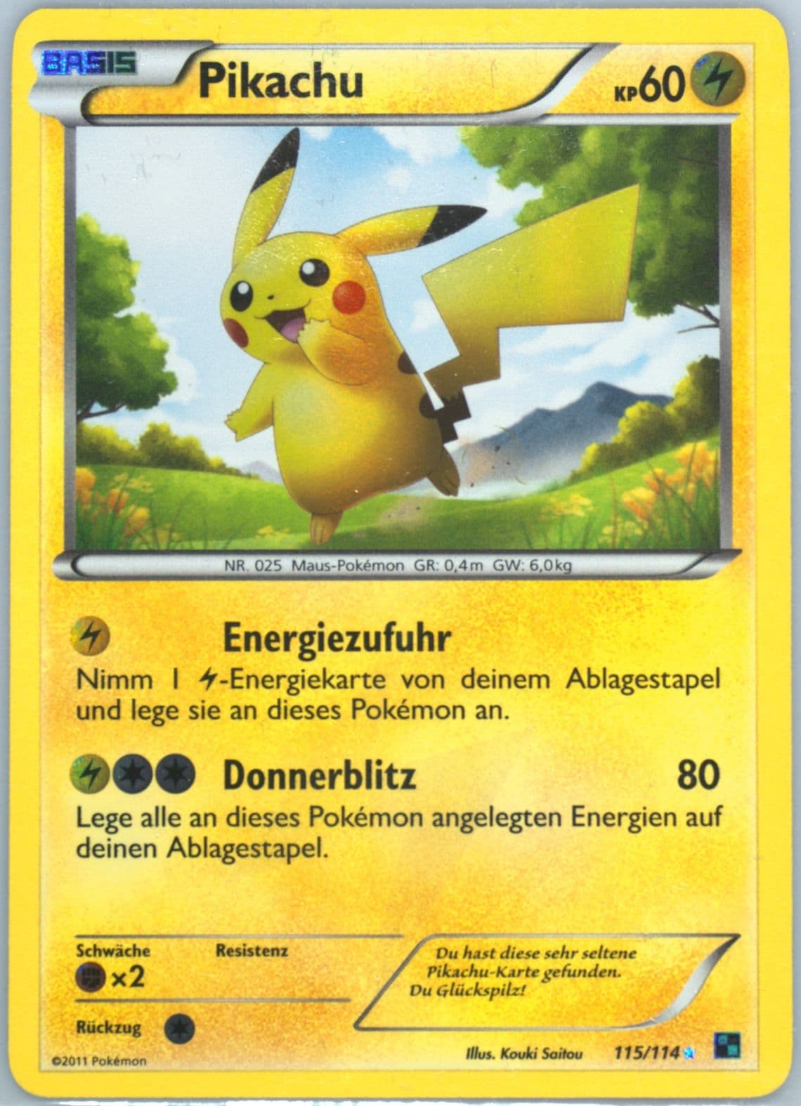 Pikachu-Holo German (115) 2011 Pokemon Black & White