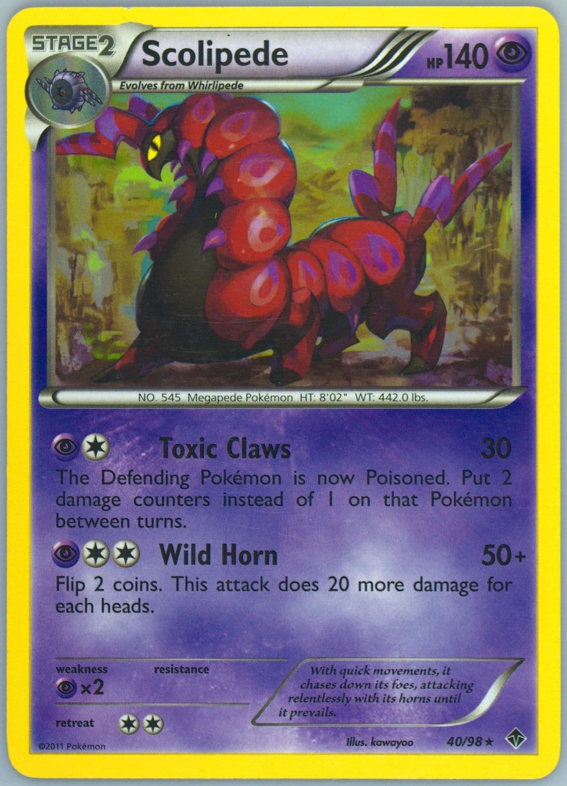 Scolipede (40) 2011 Pokemon Black & White Emerging Powers