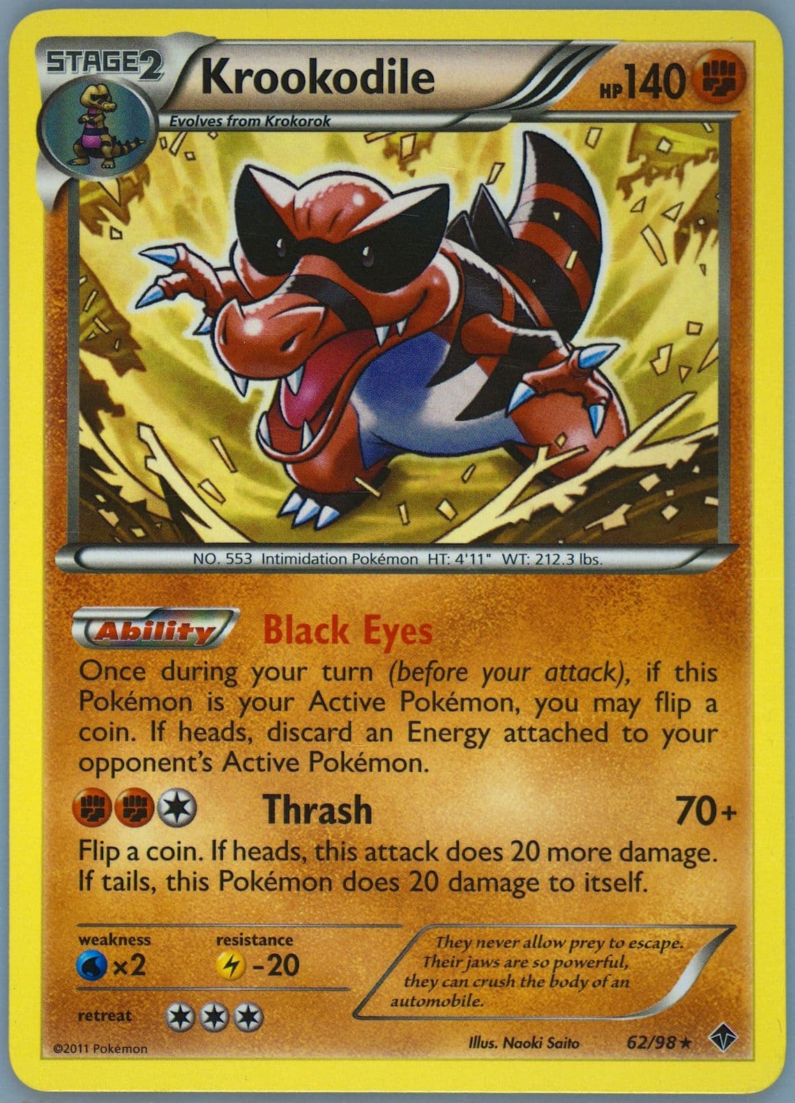 Krookodile (62) 2011 Pokemon Black & White Emerging Powers