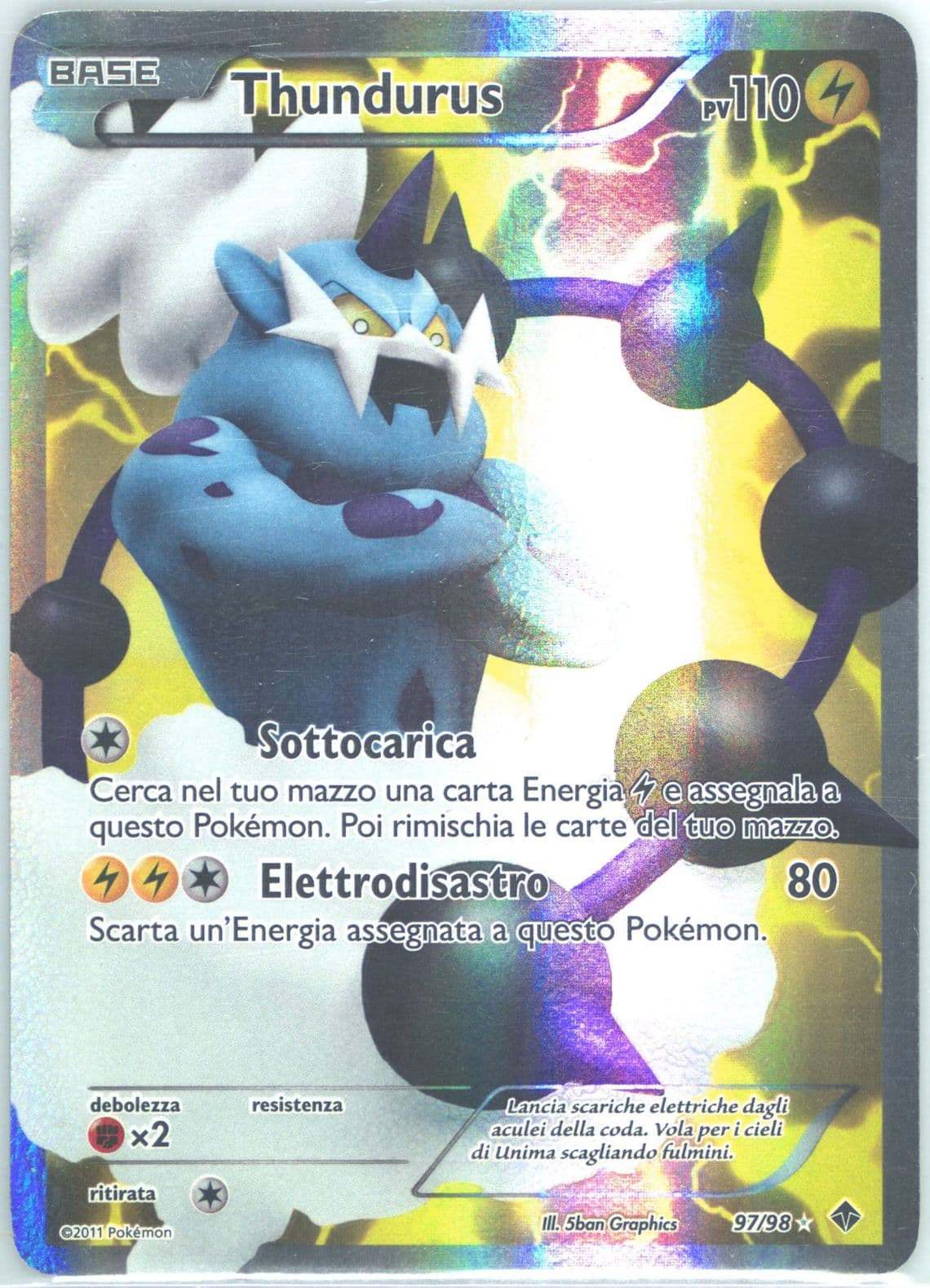Full Art/Thundurus Italian (97) 2011 Pokemon Black & White Emerging Powers