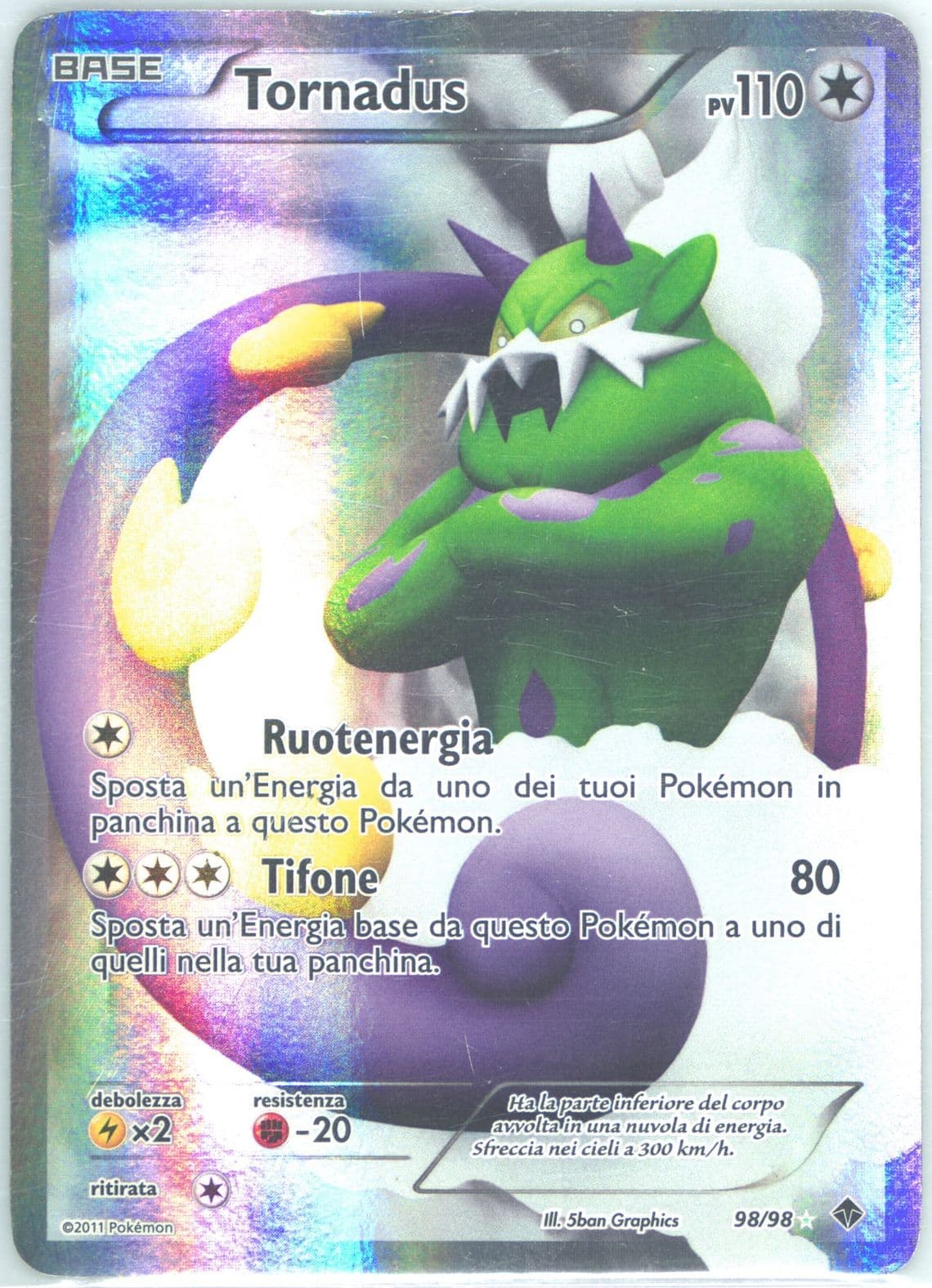 Full Art/Tornadus Italian (98) 2011 Pokemon Black & White Emerging Powers