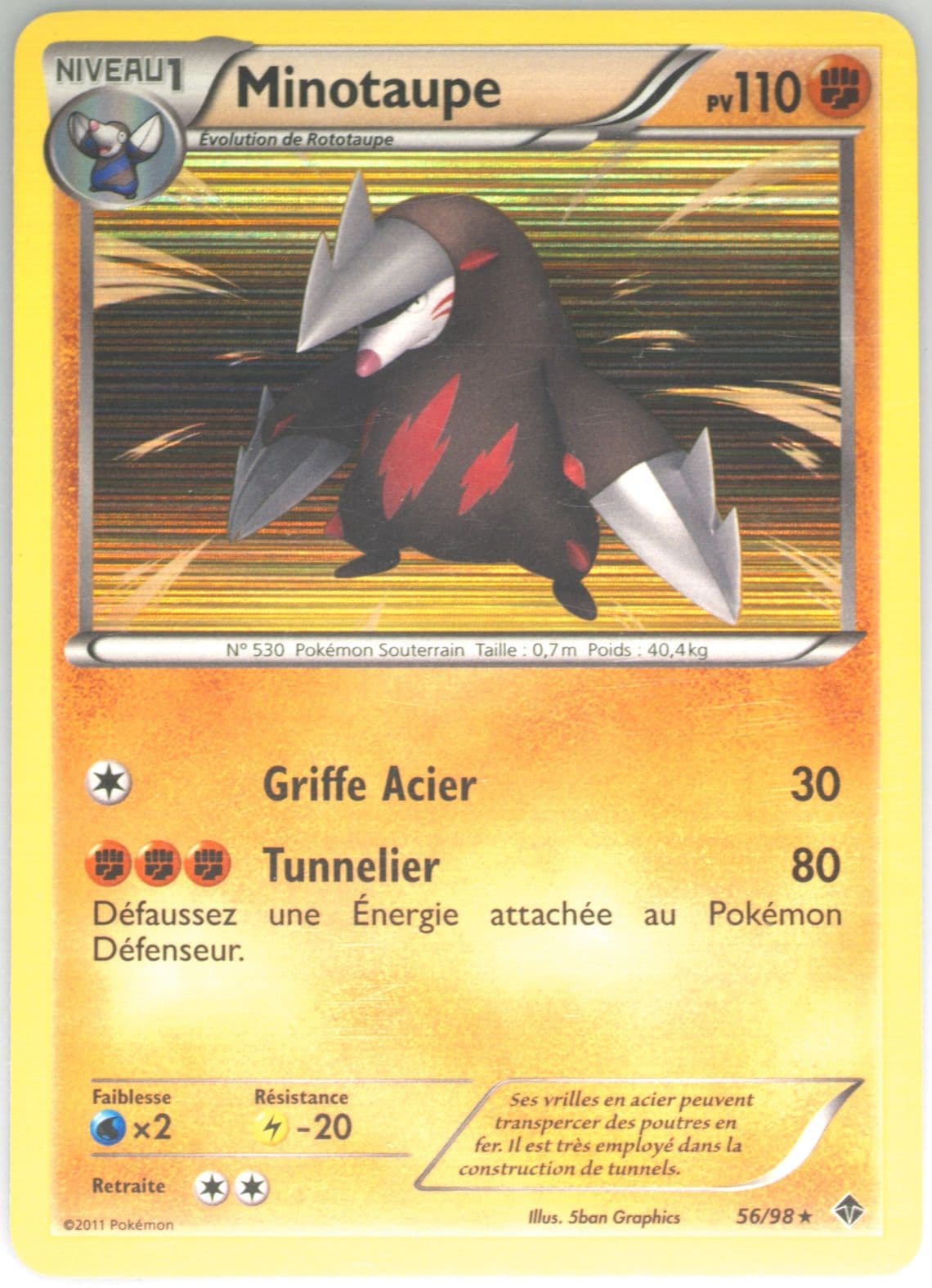 Minotaupe-Holo French (56) 2011 Pokemon Black & White Emerging Powers